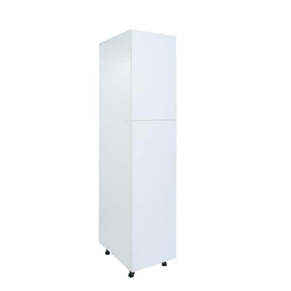 Cambridge Radiance 18 in. W x 24 in. D x 90 in. H Ready to Assemble Slab Pantry Kitchen Cabinet in White Gloss