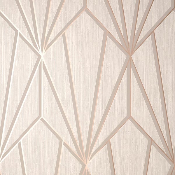 Fine Decor Silas Beige Geo Matte Non-Pasted Strippable Wallpaper Sample