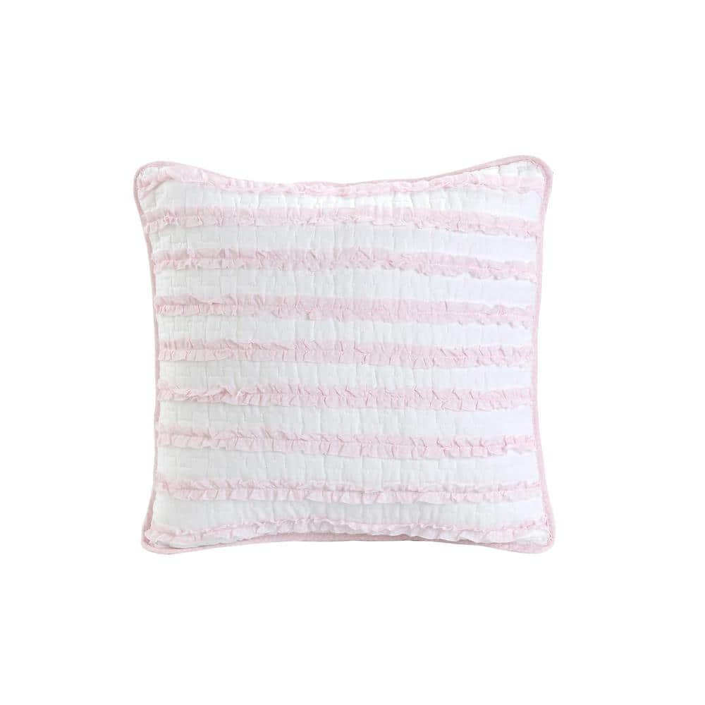 Tiffany Pink Garden 3-Piece Pink, Blue, White Floral Cotton Polyester Decor  Throw Pillow Set (Set of 3)