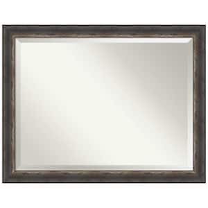 Medium Rectangle Bark Rustic Char Beveled Glass Casual Mirror (35.25 in. H x 45.25 in. W)