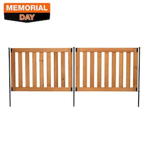 Newberry 48 in. W x 32 in. H No Dig Wood Fence Panel Kit (2 Panels)