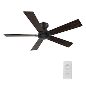 Vetric 52 in. Indoor 10-Speed DC Motor Flush Mount Ceiling Fan with Remote Control in Black