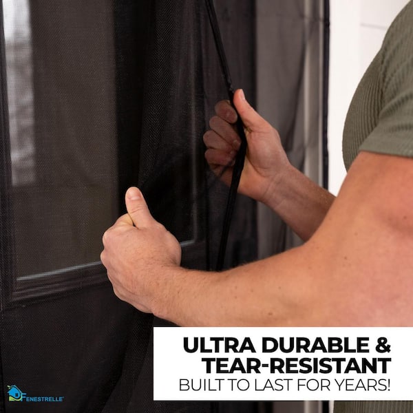 31.5 in. x 79 in. Gray Visible Plastic Thermal Insulated Door Curtain