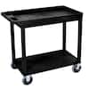 Luxor EC 32 in. W x 18 in. D 33.5 in. H 2-Shelf Utility Cart with 5 in ...