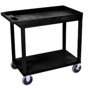 EC 32 in. W x 18 in. D 33.5 in. H 2-Shelf Utility Cart with 5 in. Casters in Black