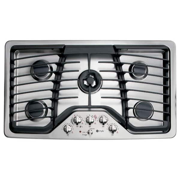 GE 36 in. Gas Cooktop in Stainless Steel with 5 Burners