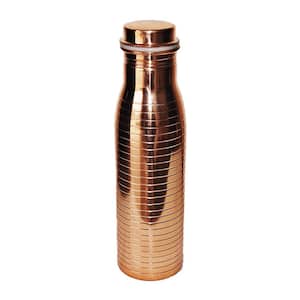 28 oz. 100% Pure Copper Water Bottle with Ring Design - Ayurvedic Bottle Will Keep Your Water Cold