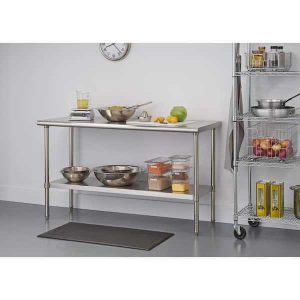 Trinity Pro Ecostorage 60 In X 24, Stainless Steel Table With Shelves
