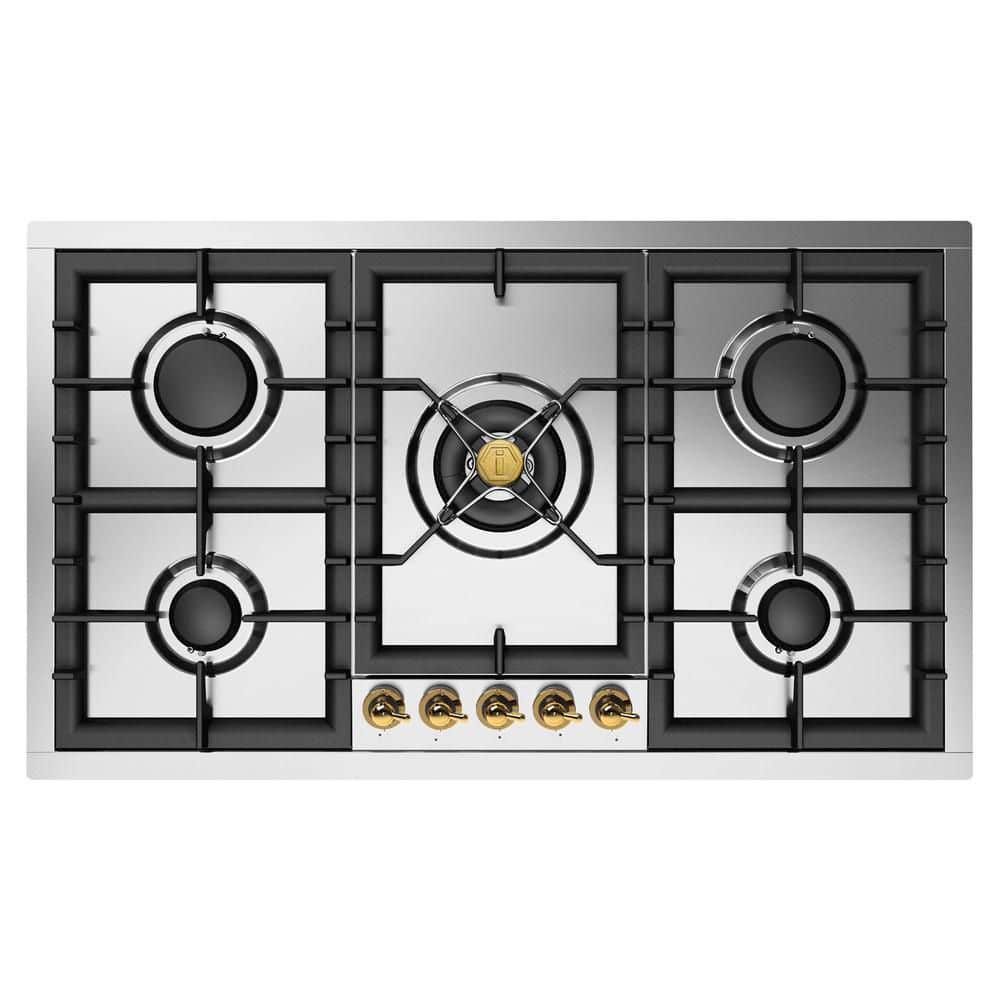 Nostalgie II 36 in. Built in Gas Cooktop with 5-Sealed Burners in Stainless Steel