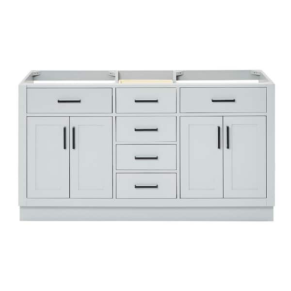 ARIEL Hepburn 60 in. W x 21.5 in. D x 34.5 in. H Bath Vanity Cabinet without Top in Grey