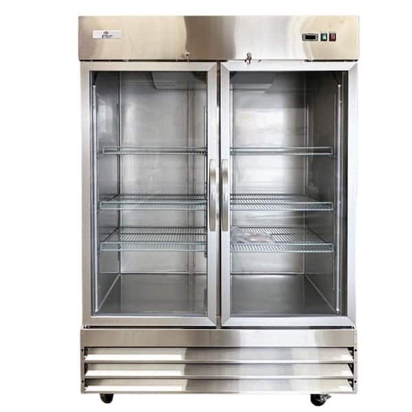 54 in. W 45 cu. ft. Auto/Cycle Defrost 2-Glass Door Commercial Merchandiser Reach-In Upright Freezer in Stainless Steel