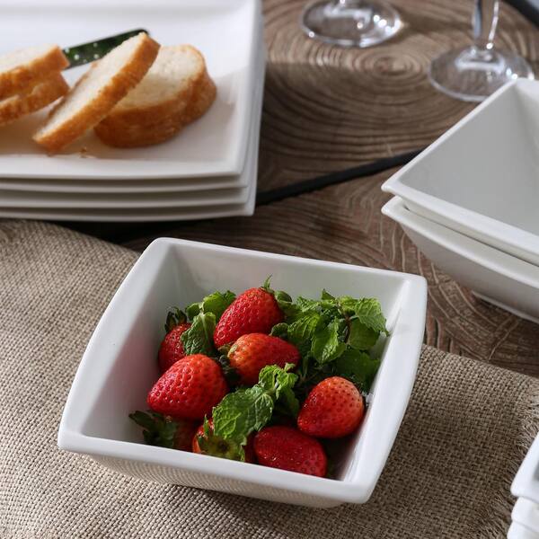 MALACASA Blance 30-Piece Casual Ivory White Porcelain Dinnerware