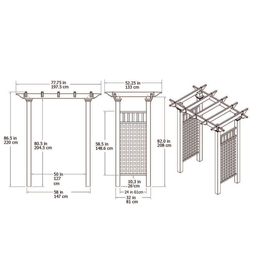 Fairfield White Vinyl Traditional Garden Arbor