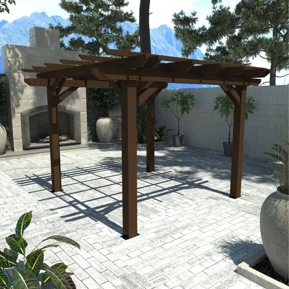 Weathered Acorn 8' x 8' Poly Lumber Pergola