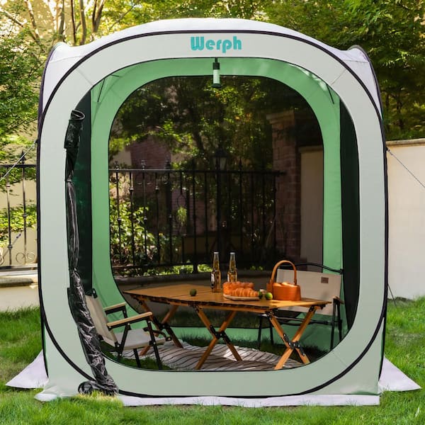 6 ft. x 6 ft. Green Portable Canopy Tent with Mesh Mosquito Net, Screen House Room Camping Canopy Shade Tent