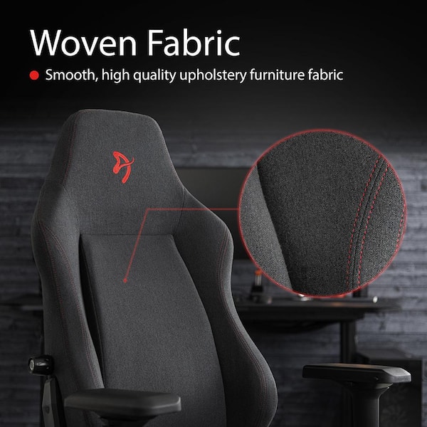 AROZZI Verona Dark Gray/Red Signature Soft Fabric Gaming/Office Chair with  High Backrest, Neck Pillow, Lumbar Adjustment VERONASIGSFBRD - The Home  Depot