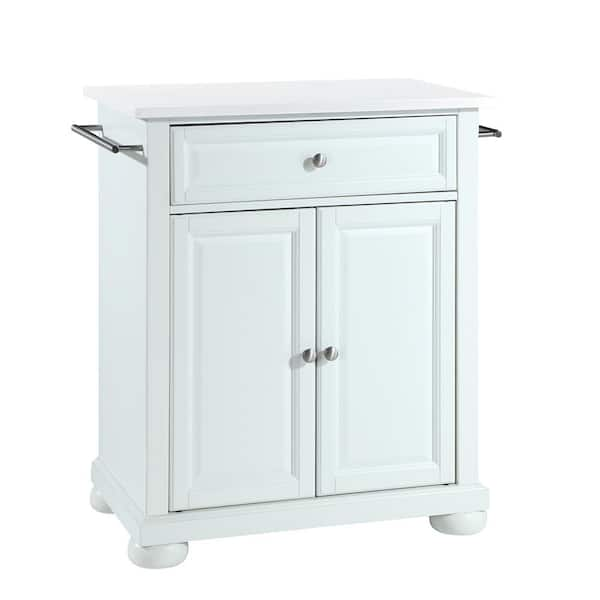 CROSLEY FURNITURE Alexandria White Portable Kitchen Island/Cart with ...