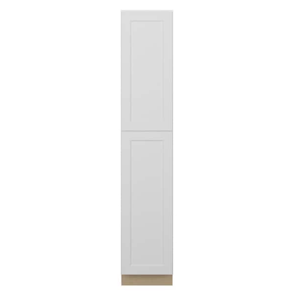 Unbranded Norfolk Shaker 18 in. W x 96 in. H x 24 in. D in Painted White Plywood Assembled Pantry Cabinet
