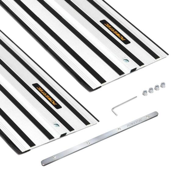 ‎POWERTEC 110 in. Track Saw Guide Rail Connector Set for DeWalt Track Saws Includes 2 x 55 in. Guided Rails & Guide Rail Connector