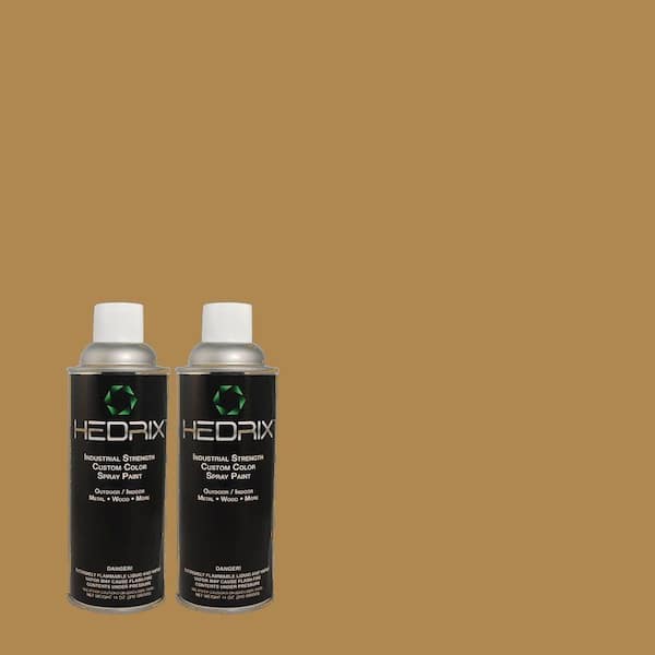 Hedrix 11 oz. Match of MQ2-14 Lavish Gold Semi-Gloss Custom Spray Paint (2-Pack)