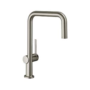 Talis N Single Handle Deck Mount Standard Kitchen Faucet with QuickClean in Stainless Steel Optic