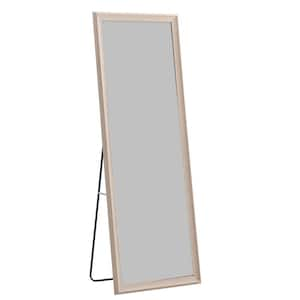 22.8 in. W x 65 in. H Rectangle Solid Wood Frame Full Length Mirror Decorative Mirror in Light Oak