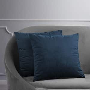 Signature Midnight Blue Velvet Cushion Cover - 18 in. W x 18 in. L (Pair)