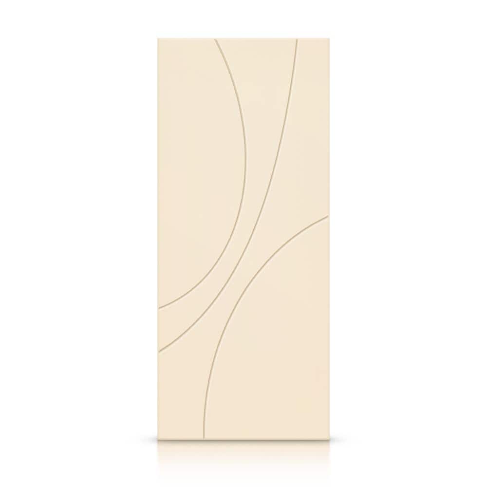 96 in. Beige Painted MDF Hollow Core Interior Slab Door