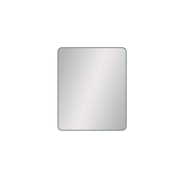 Unbranded Blue 30 in. W x 36 in. H Rectangle Metal Framed Mirror Modern Design Wall Decor Mirror for Living Room