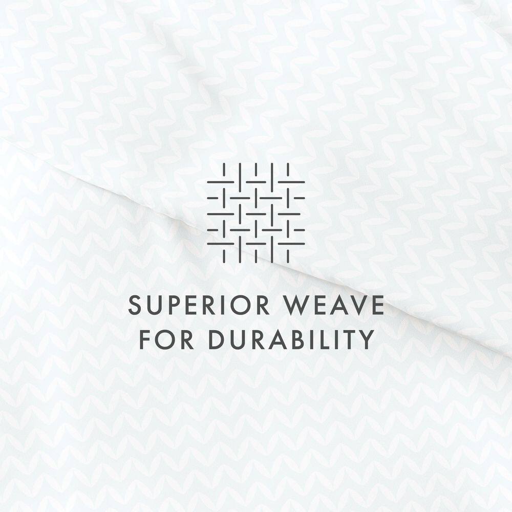 Light Green Chevron Pattern King Duvet Cover Set