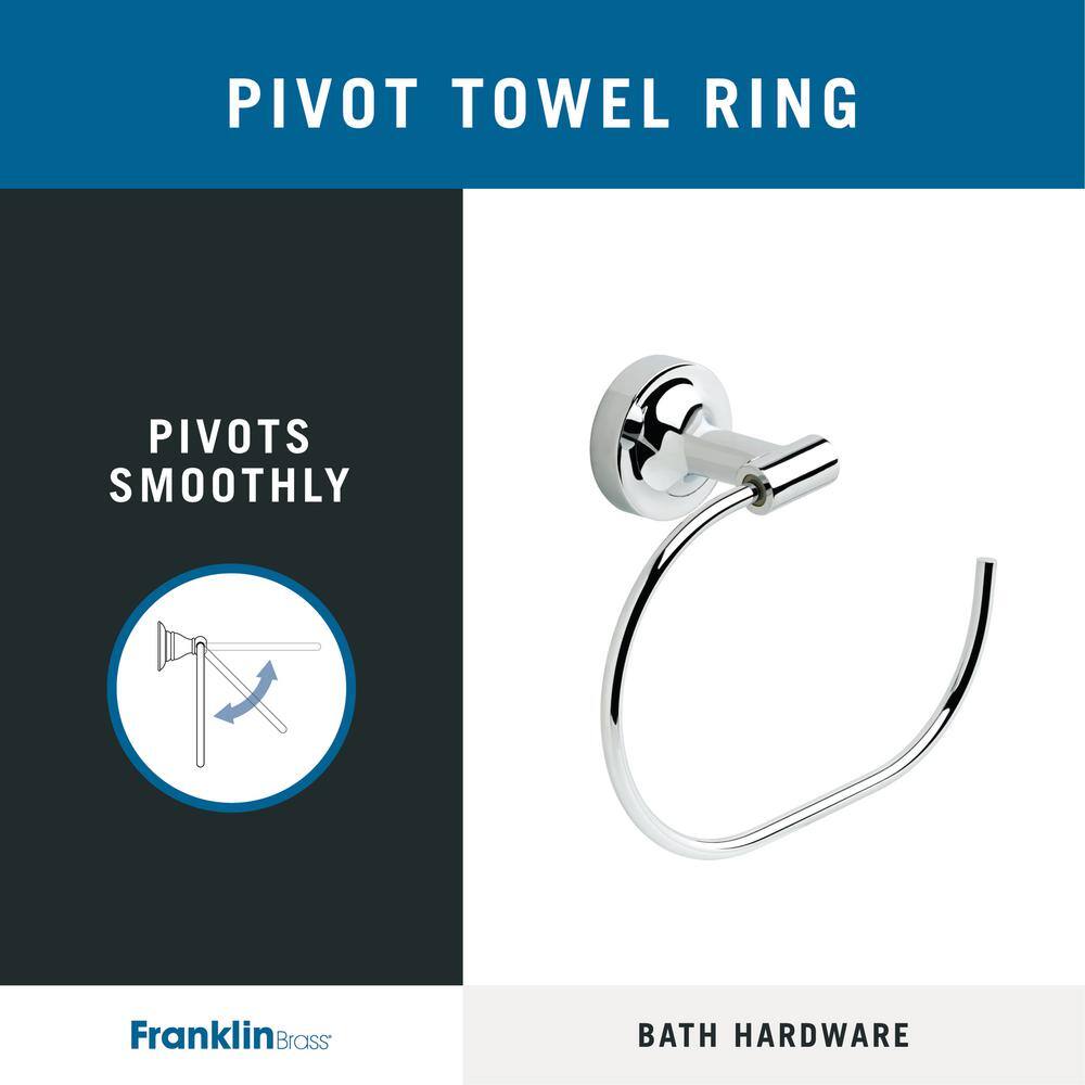 Voisin Polished Chrome Wall Mounted Towel Ring