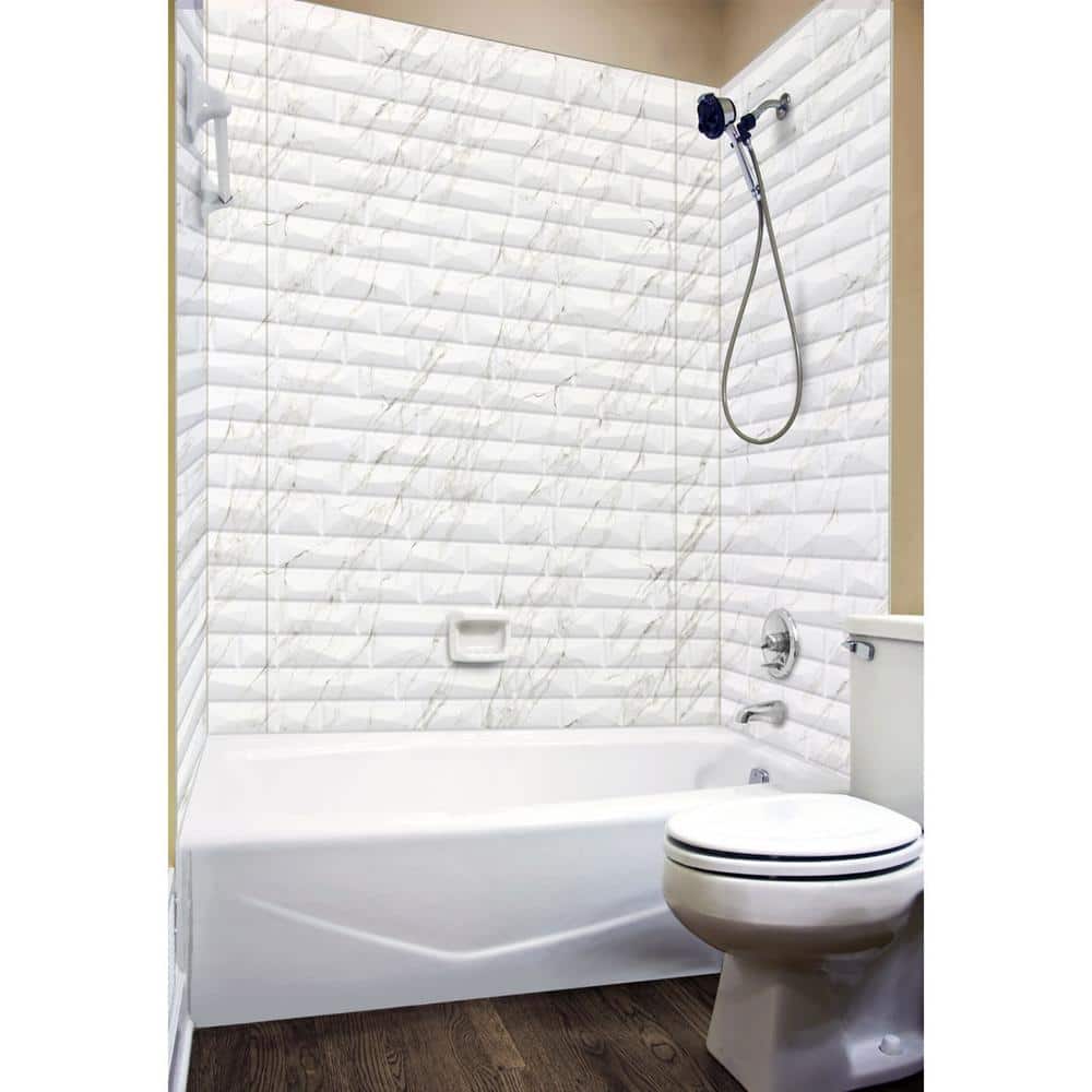 Vista Marble PVC Glue-Up Tub and Shower Wall Panels