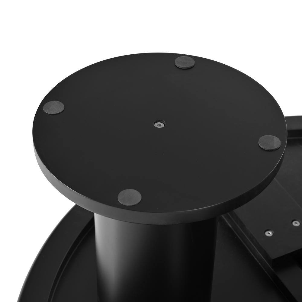 39.4 in. Black Round MDF Coffee Table with 3 Thick Legs