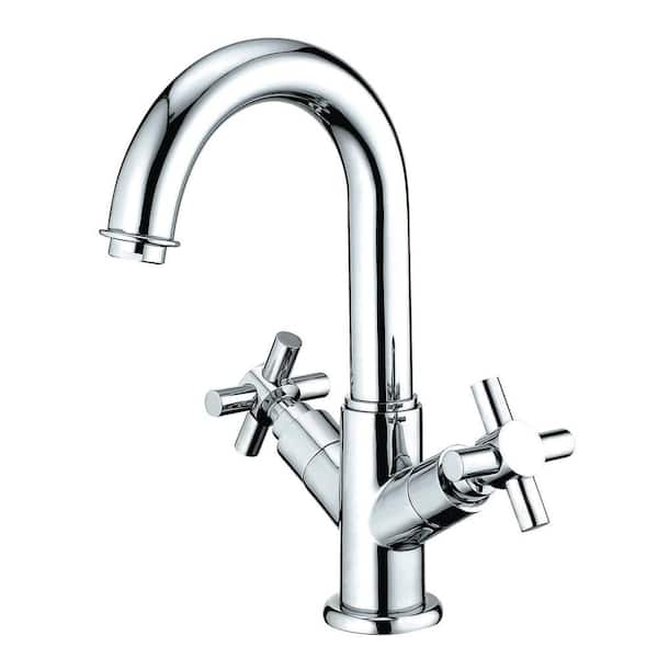 Kingston Brass Euro Single Hole 2-Handle Bathroom Faucet in Polished Chrome