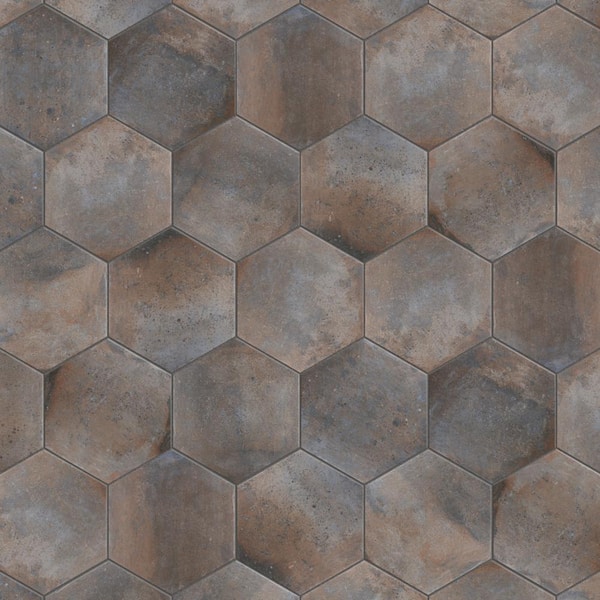 Boston Ferro Hex Ombra 7 in. x 8 in. Porcelain Floor and Wall Take Home Tile Sample