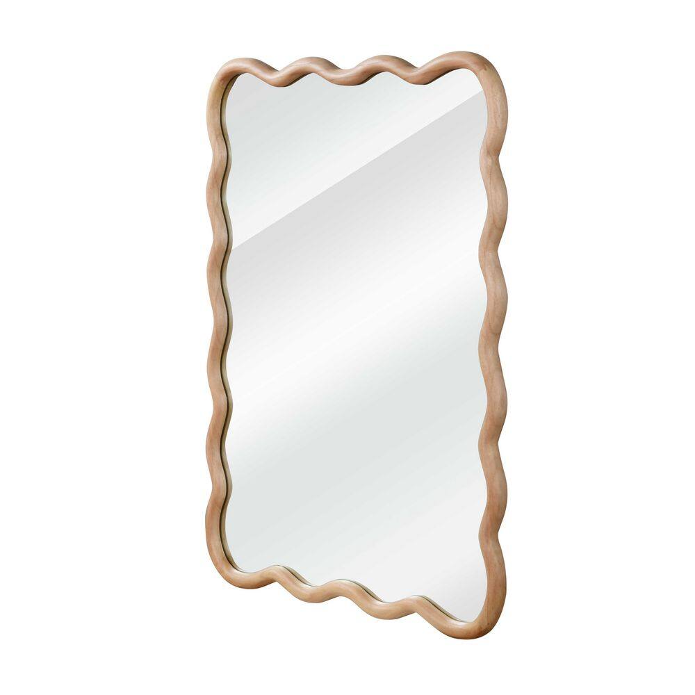 Ami Light Brown Wood 24 in W x 36 in. H Bohemian Irregular Wood Framed Decorative Mirror price history on PriceWatchPro