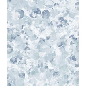 Atmosphere Collection Blue/White Bubble Up Non-Pasted Non-Woven Paper Wallpaper Roll (Covers 57 sq. ft.)