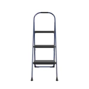 3-Step Big Step Steel and Resin Step Stool (ANSI Type 2, 225 lbs. Weight Capacity in Navy)