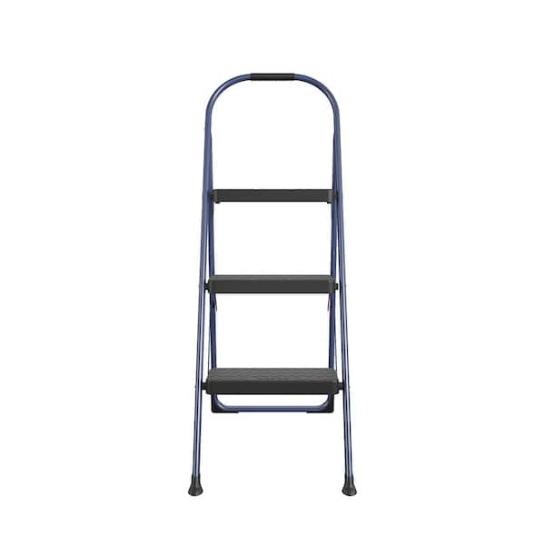 Cosco 3-Step Big Step Steel and Resin Step Stool (ANSI Type 2, 225 lbs. Weight Capacity in Navy)