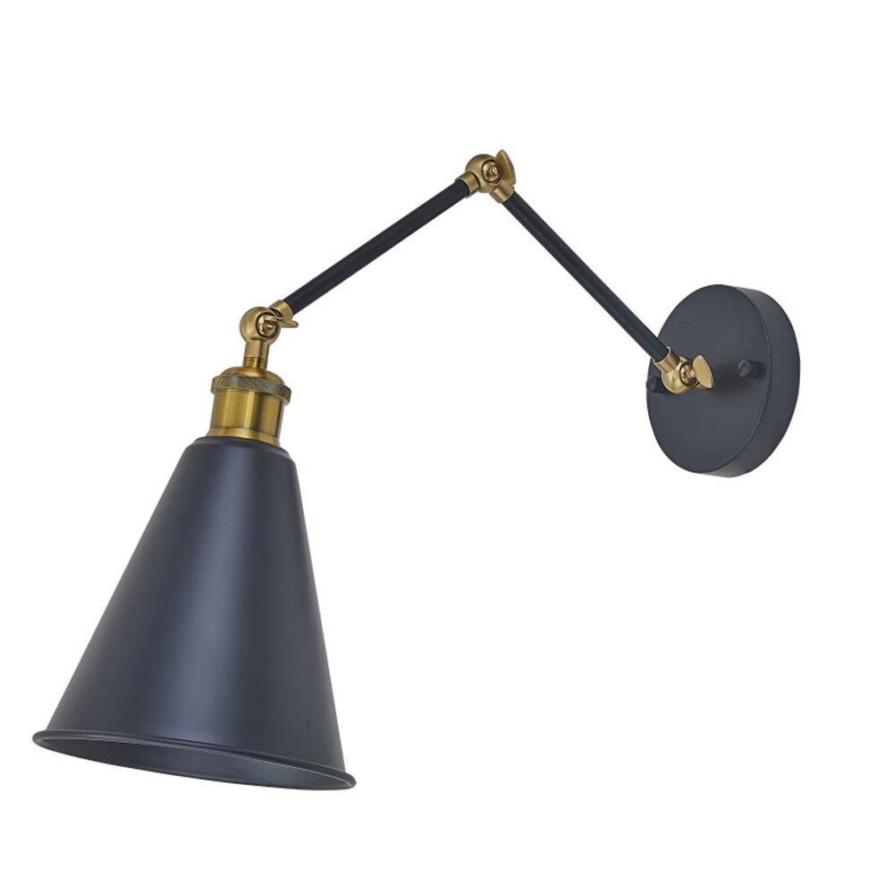 7.5 in. Black Outdoor Hardwired Barn Sconce with No Bulb Included