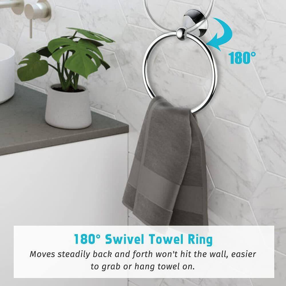 Chrome 4-Piece Bathroom Hardware Set with Adjustable Towel Bar