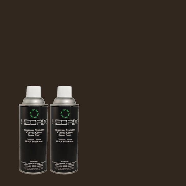 Hedrix 11 oz. Match of ECC-10-2 Jet Black Low Lustre Custom Spray Paint (2-Pack)