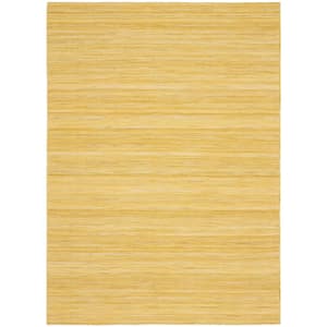 Interweave Yellow 5 ft. x 7 ft. Solid Ombre Geometric Modern Area Rug