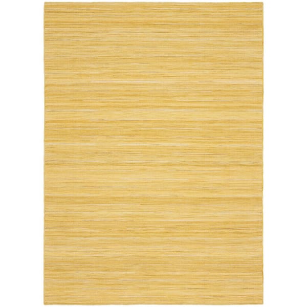 Nourison Interweave Yellow 5 ft. x 7 ft. Solid Ombre Geometric Modern Area Rug
