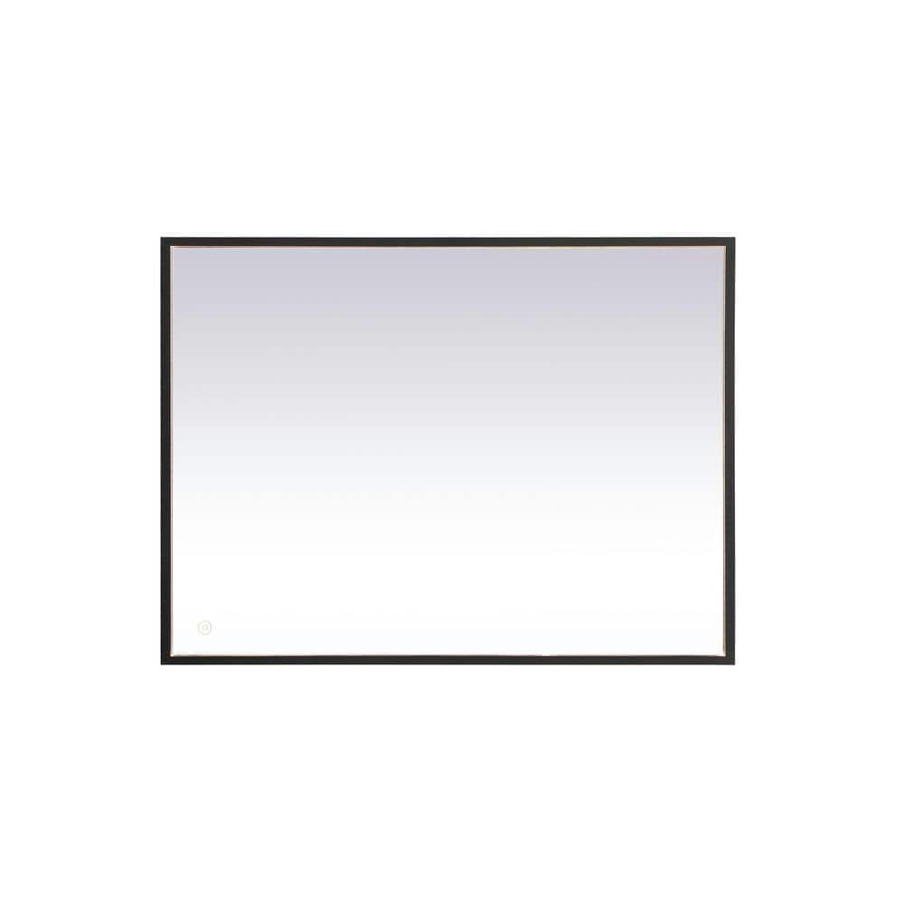 Timeless Home 30 in. W x 40 in. H Aluminum Black LED Mirror