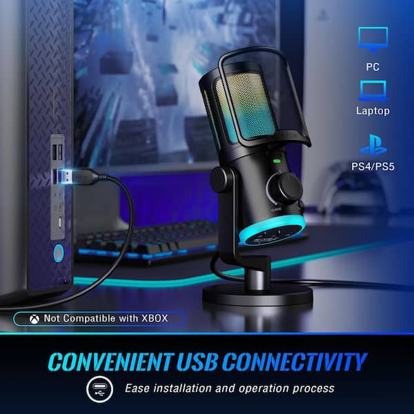 Yichuhaoxi Gaming PC Microphone, USB Streaming Microphone with