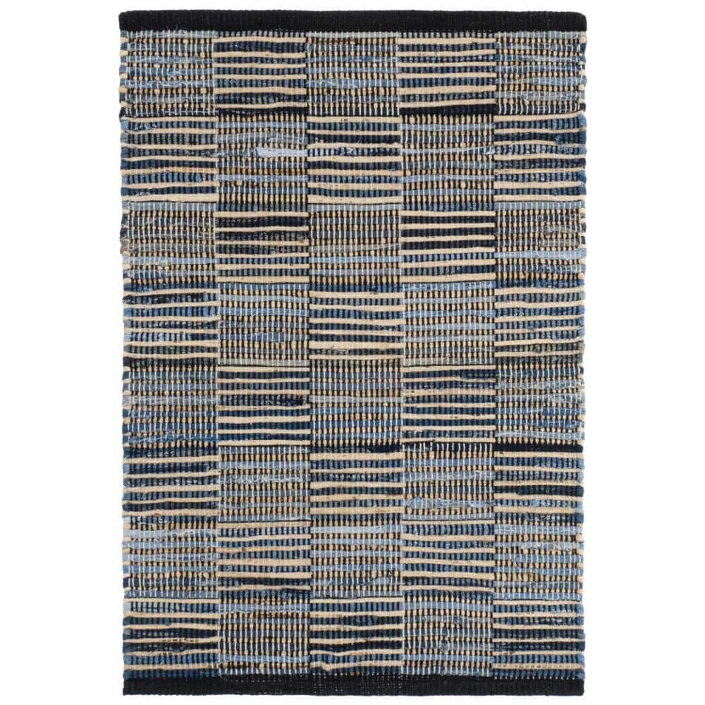 Denim Rag Gridwork Handwoven Cotton Blue 3 ft. x 5 ft. Indoor Area Rug price history on PriceWatchPro