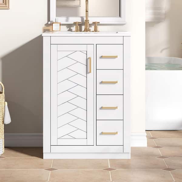 Ziyudura 36 in. Double Sink Floating Natural Wood Bath Vanity with