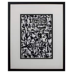 "Graphic Mod Abstract II" Framed Abstract Wall Art Print 32 in. x 26 in.