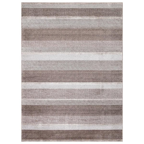 Concord Global Trading Positano Collection Toscano Brown 5 ft. x 7 ft. Stripe Area Rug